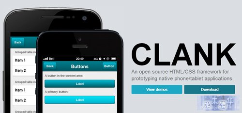 CLANK-Free-HTMLCSS-Framework-for-Prototyping-Phone-Tablet-Apps